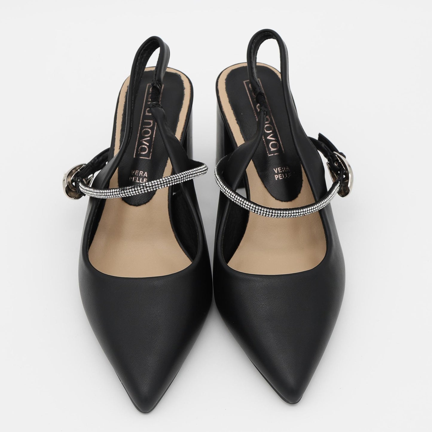 SLINGBACK BRILLANTINI NERO 