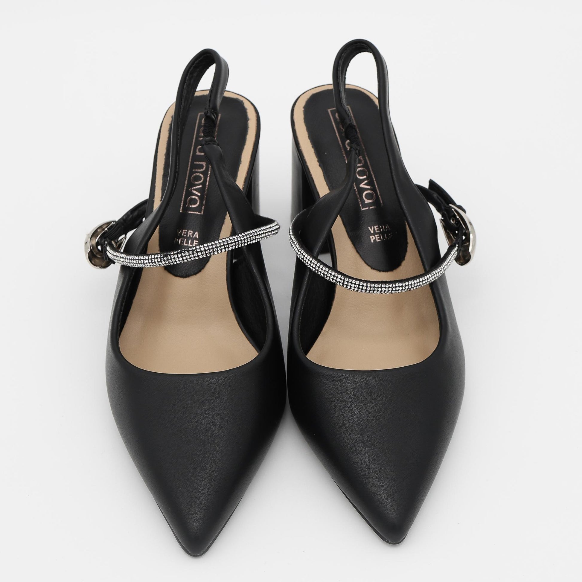 SLINGBACK BRILLANTINI NERO 