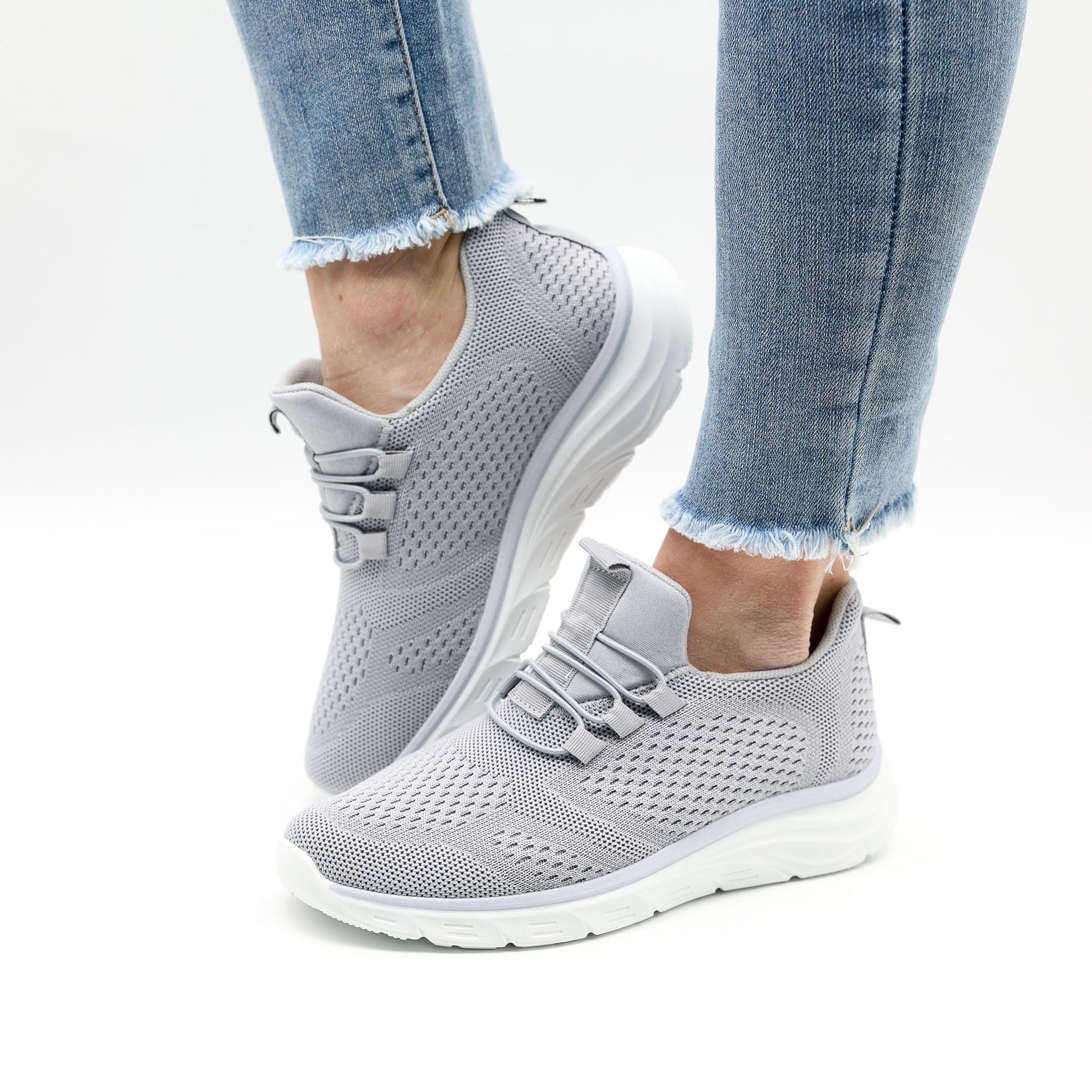 SNEAKERS MESH LACCI GRIGIO 