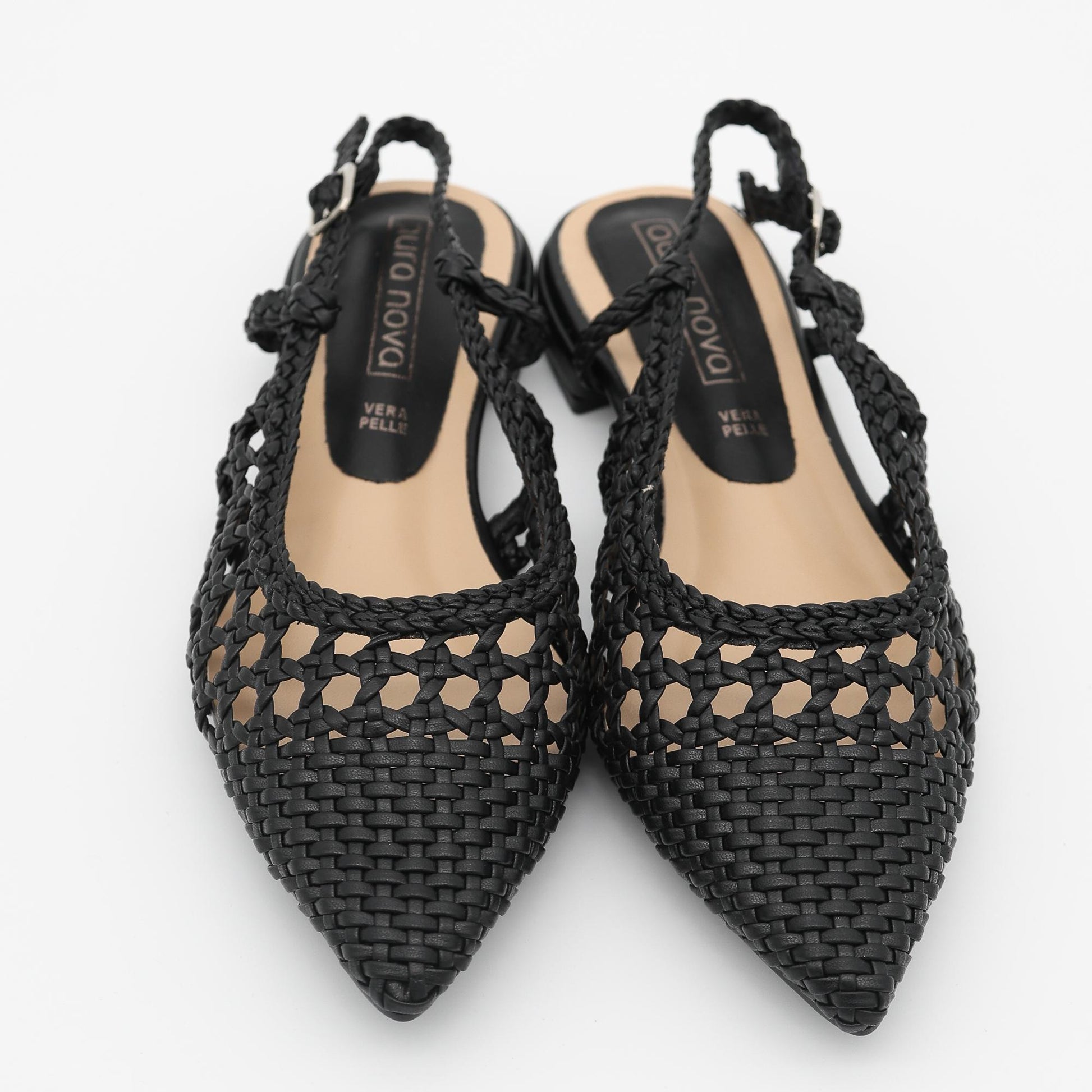 SLINGBACK INTRECCIATA NERO 
