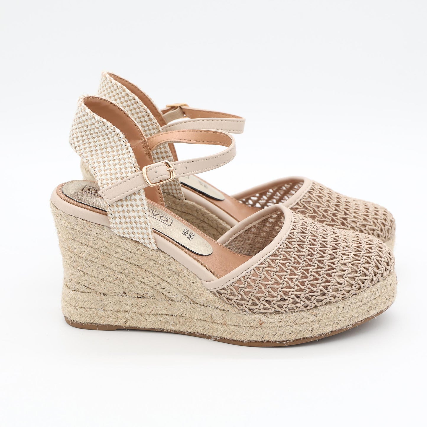 SANDALO CORDA ZEPPA IN RETE BEIGE 