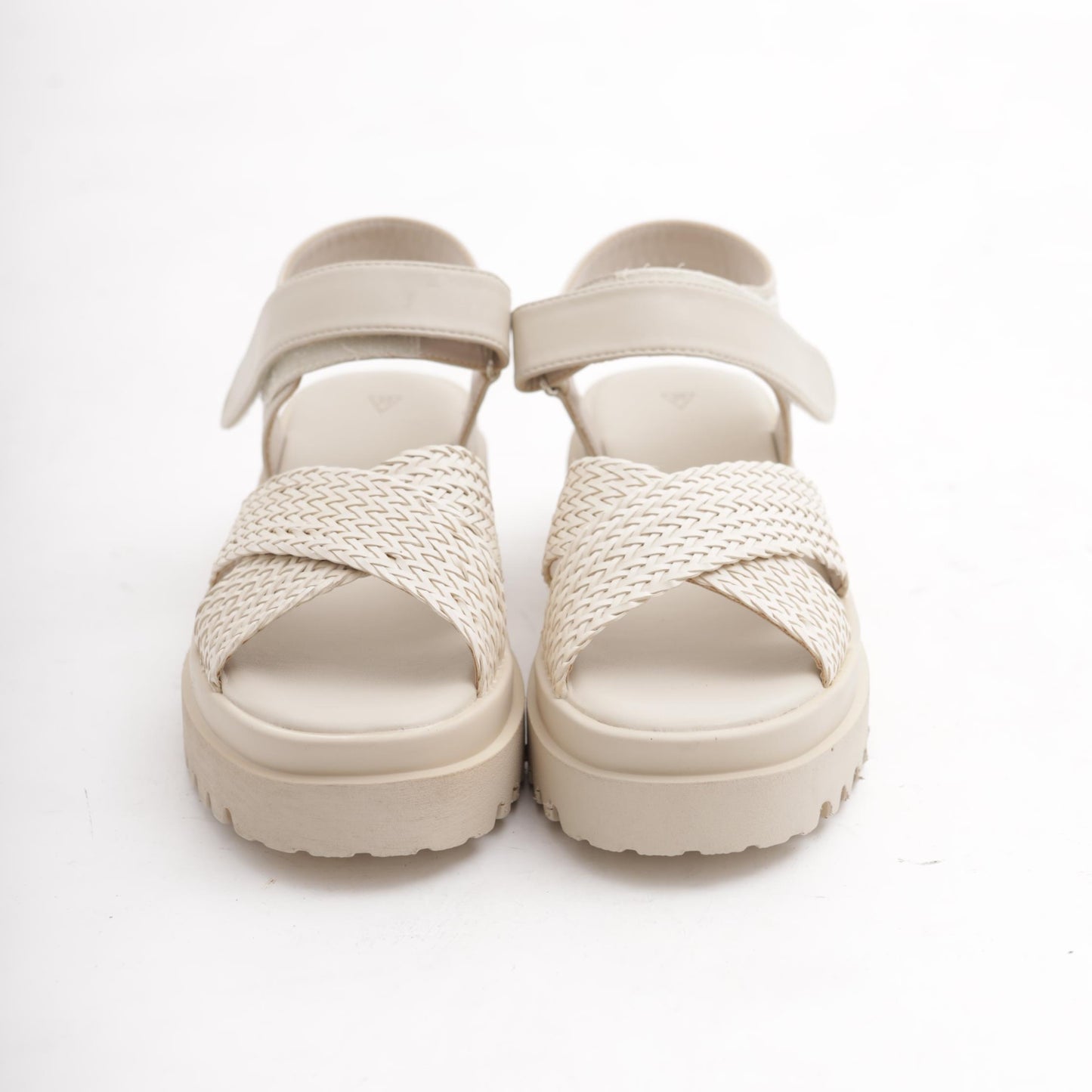 SANDALO FLATFORM INCROCIO BEIGE 