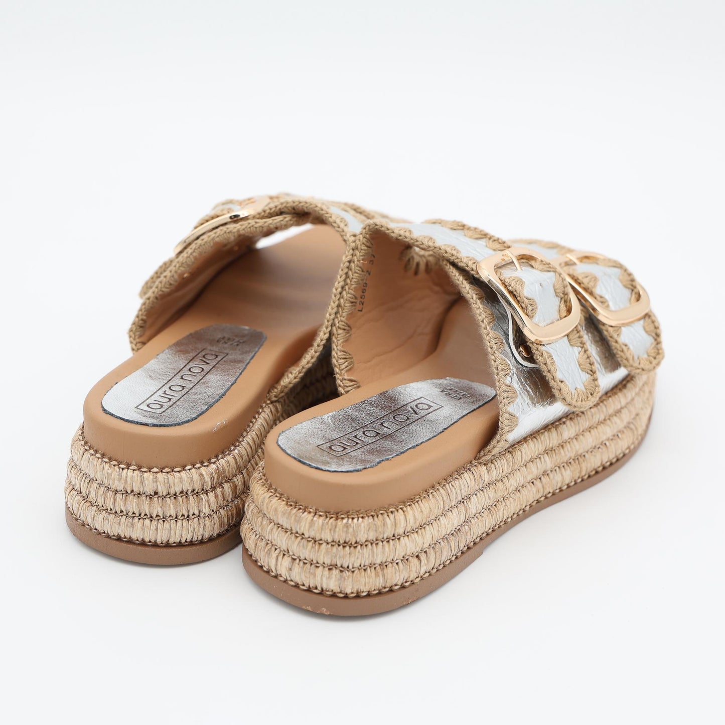 SANDALO FLATFORM CORDA ARGENTO 