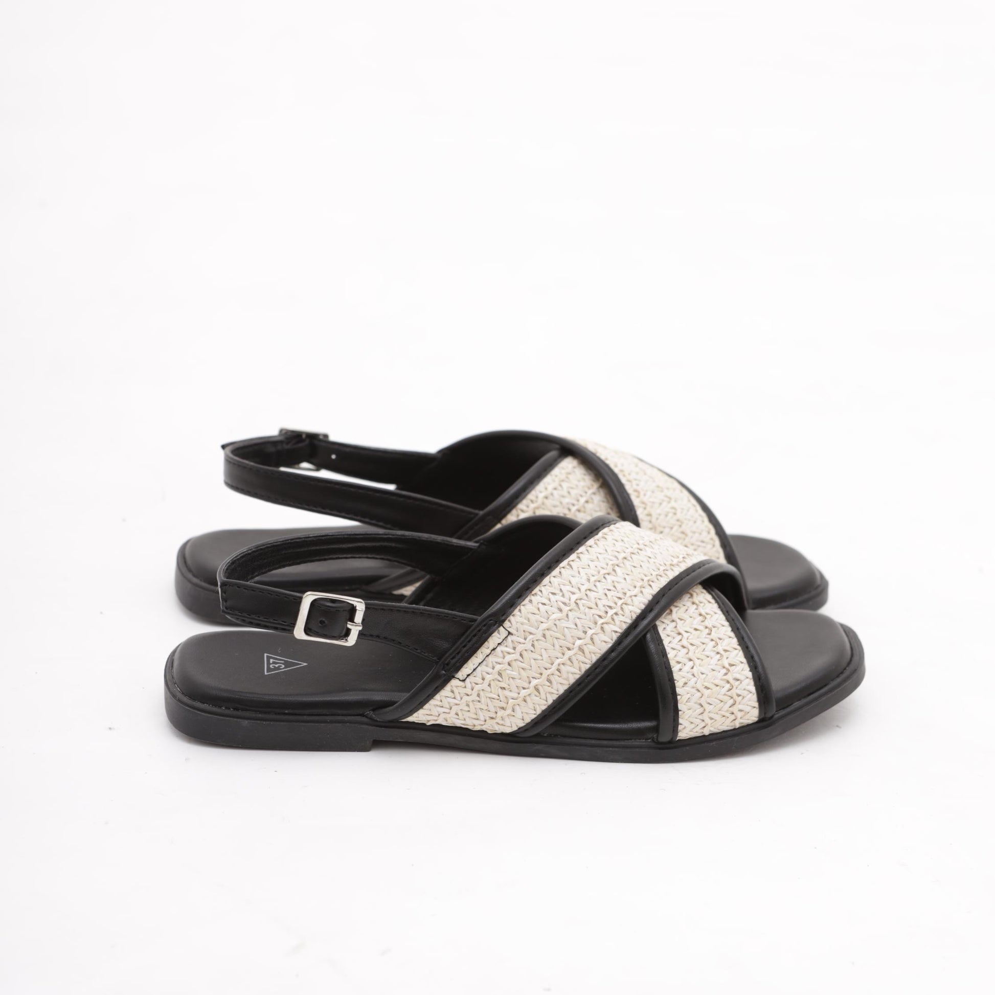 SANDALO FLAT INCROCIATO NERO 