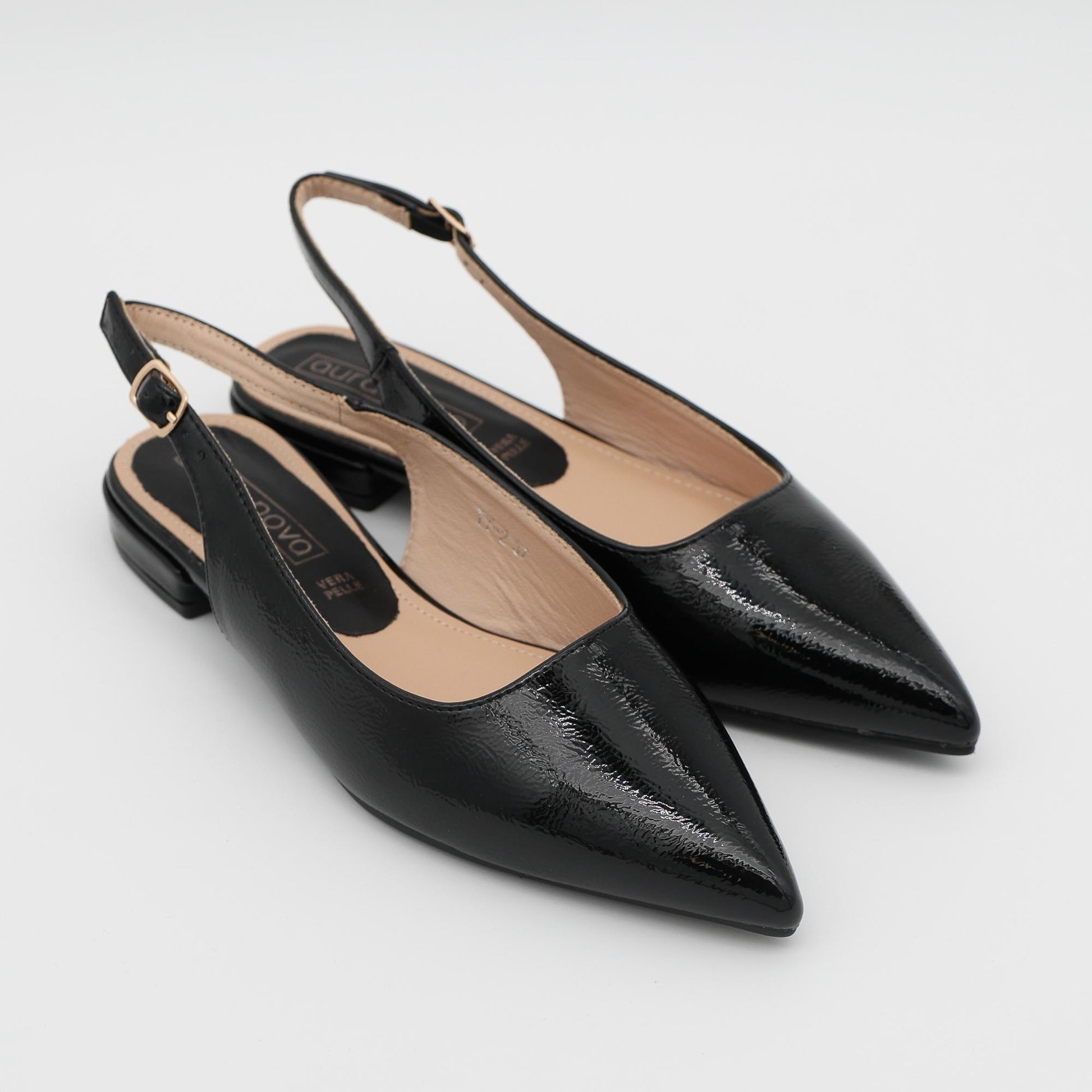 SLINGBACK FLAT NERO 
