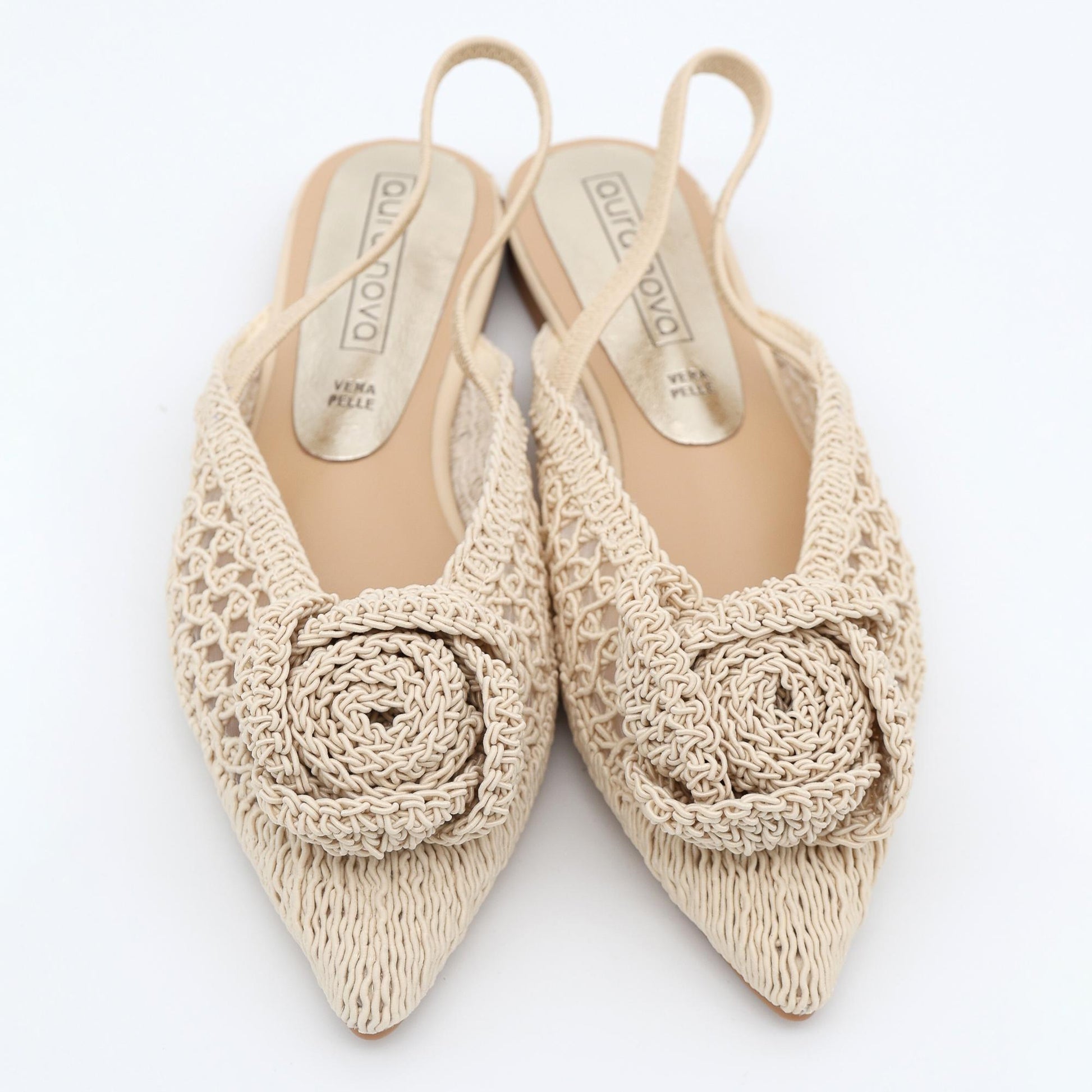 SLINGBACK CROCHET FIORE PANNA 