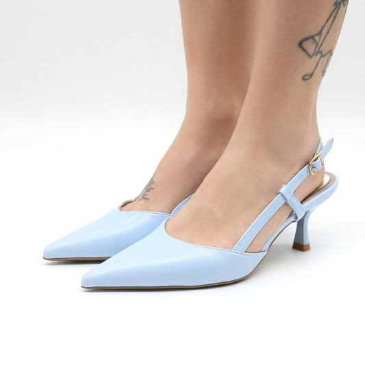 SLINGBACK TACCO AZZURRO 