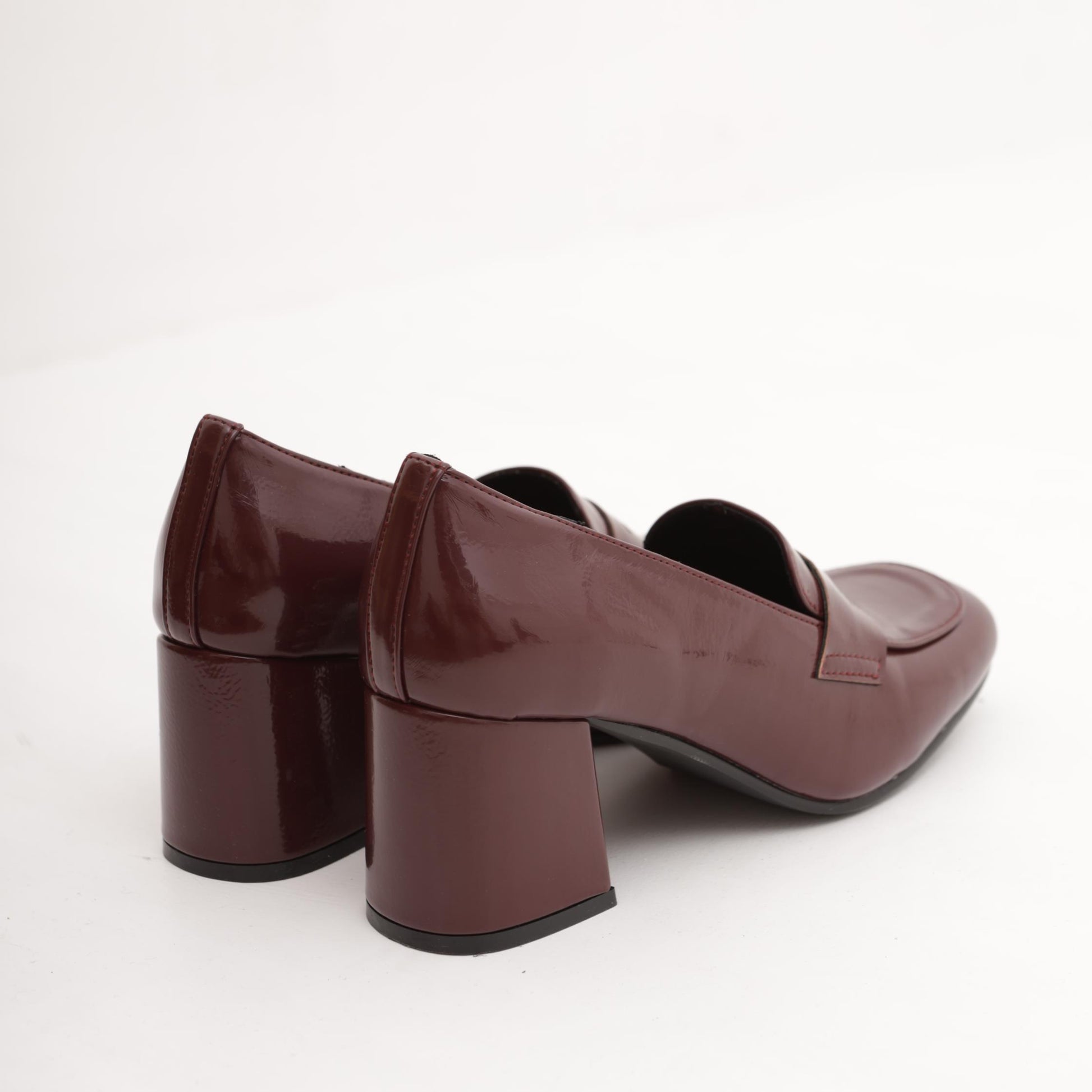 MOCASSINO TACCO LISCIO BORDEAUX 