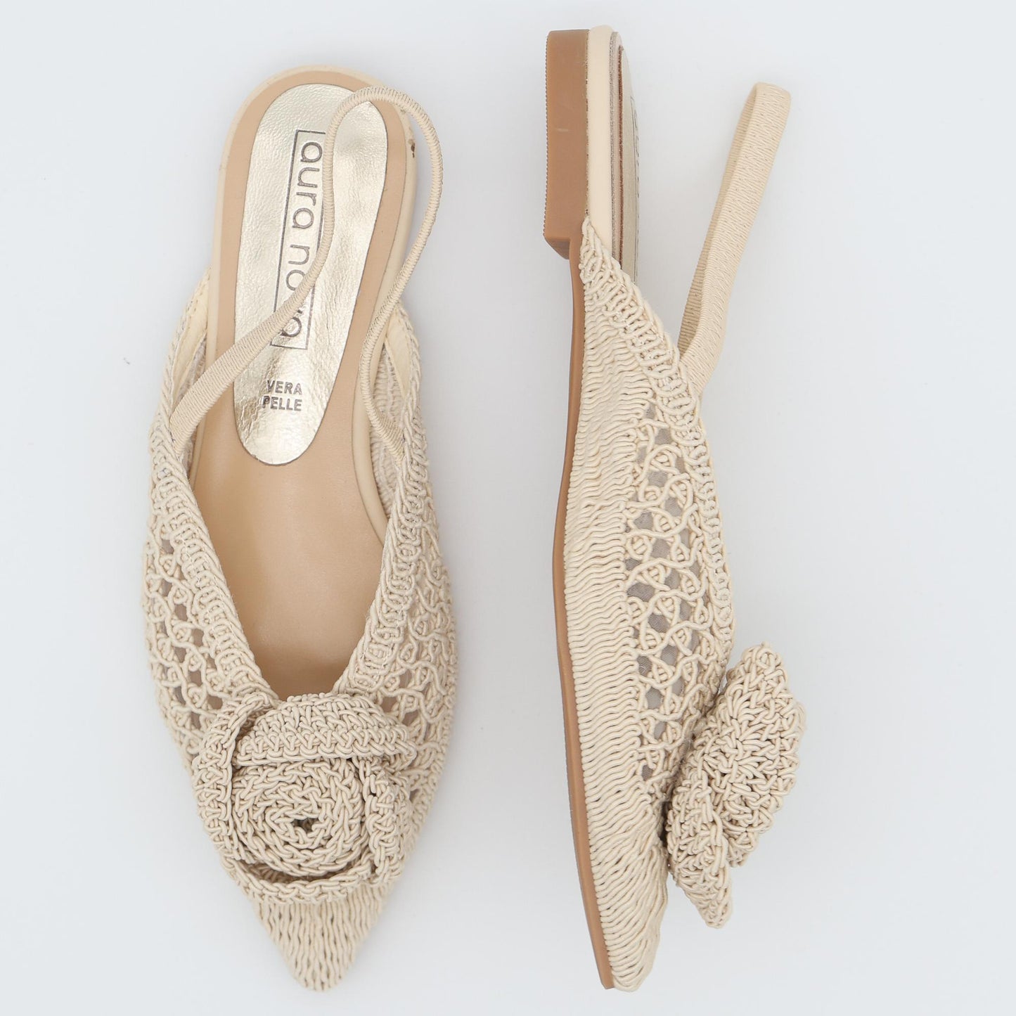 SLINGBACK CROCHET FIORE PANNA 
