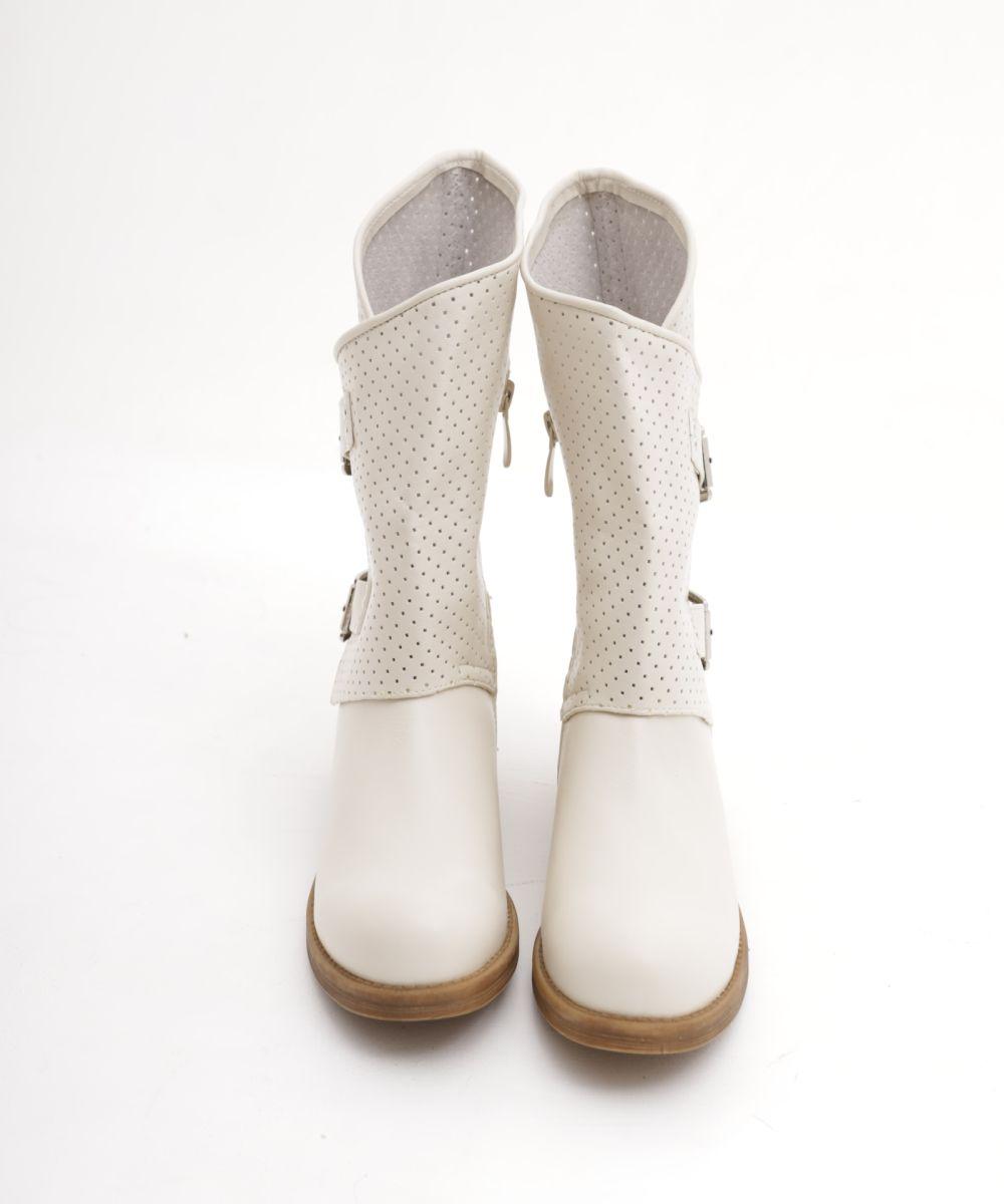 STIVALETTO FIBBIE BEIGE 