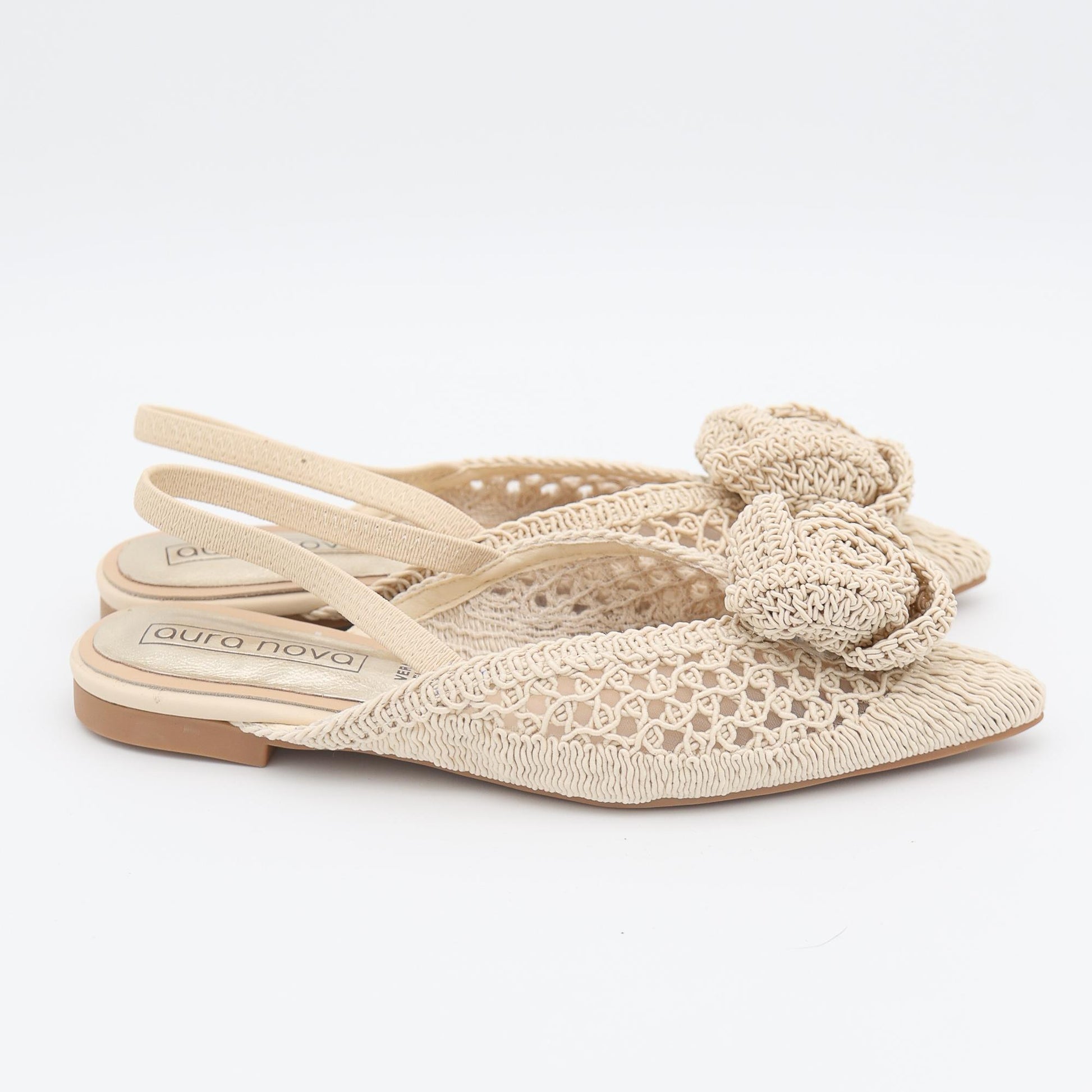 SLINGBACK CROCHET FIORE PANNA 