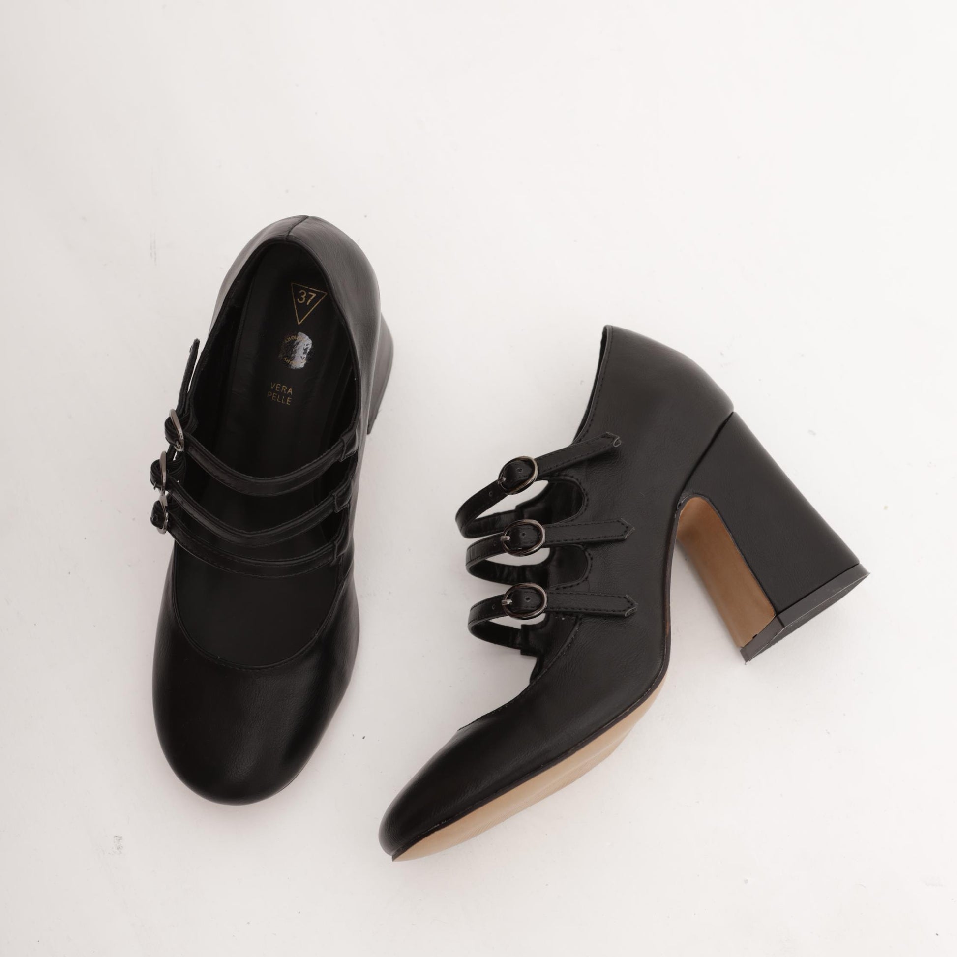 MARY JANE ALTA 3 CINTURINI NAPLACK NERO 