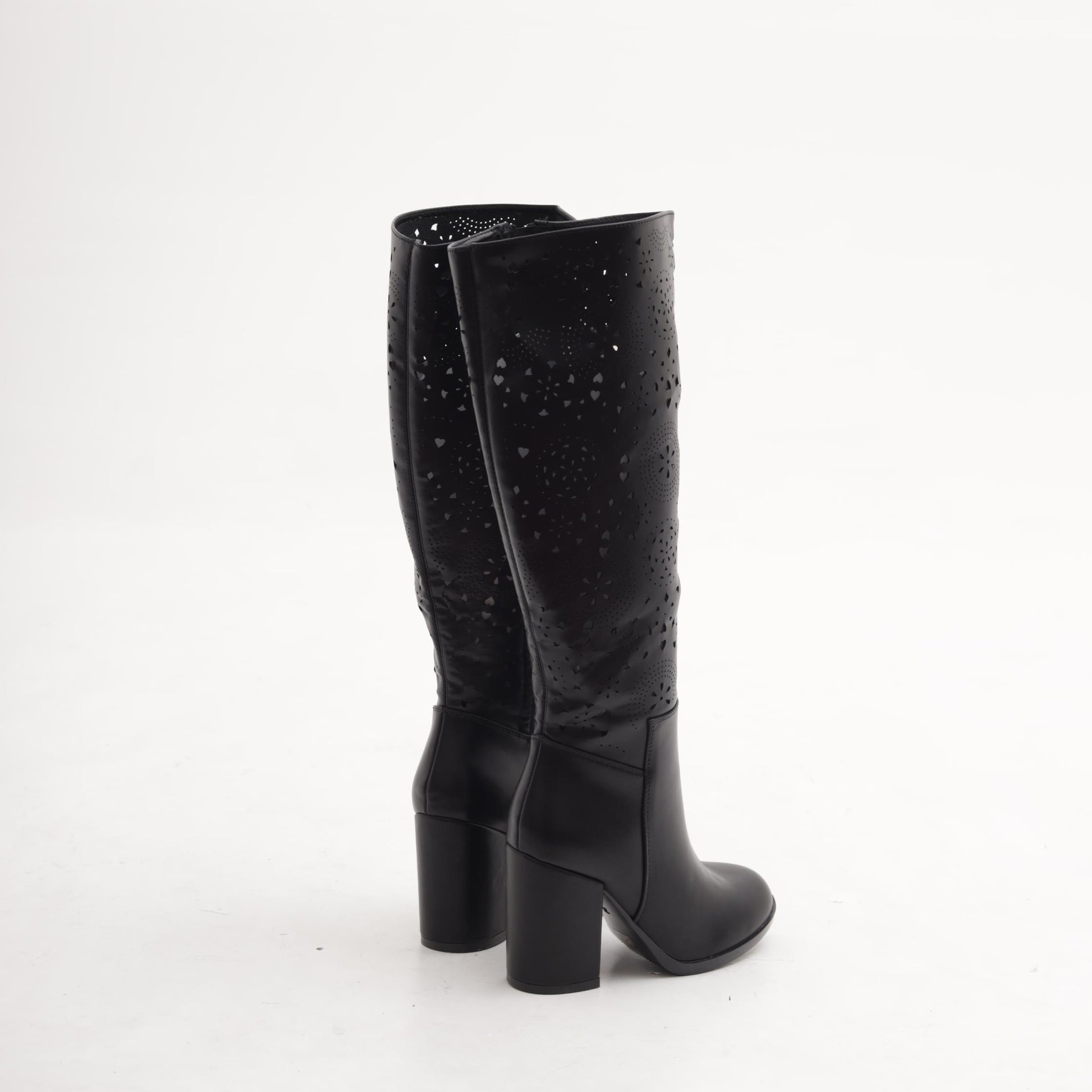 STIVALE TACCO TRAFORATO  NERO<BR/> 