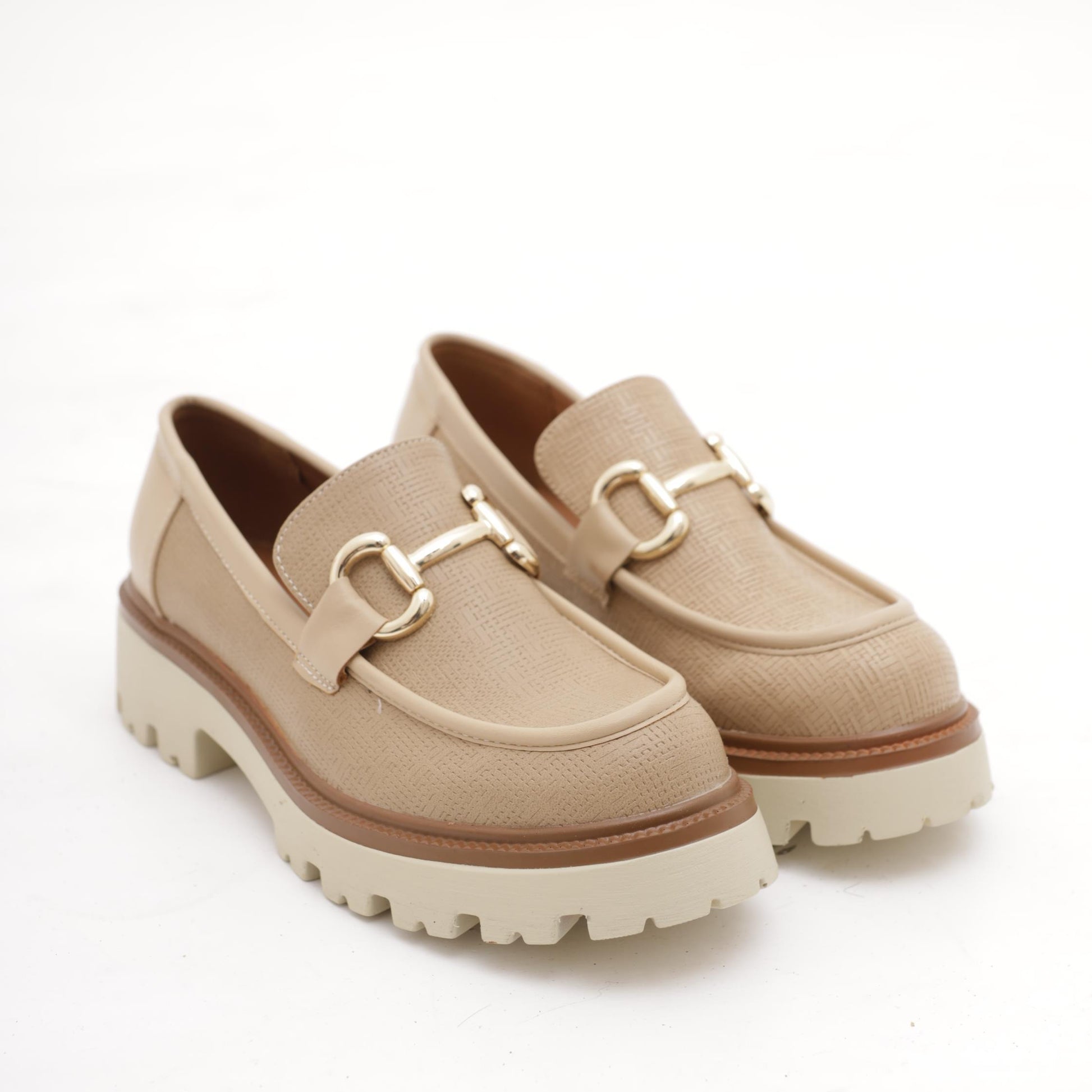 MOCASSINO STAMPATO INTRECCIO BEIGE 