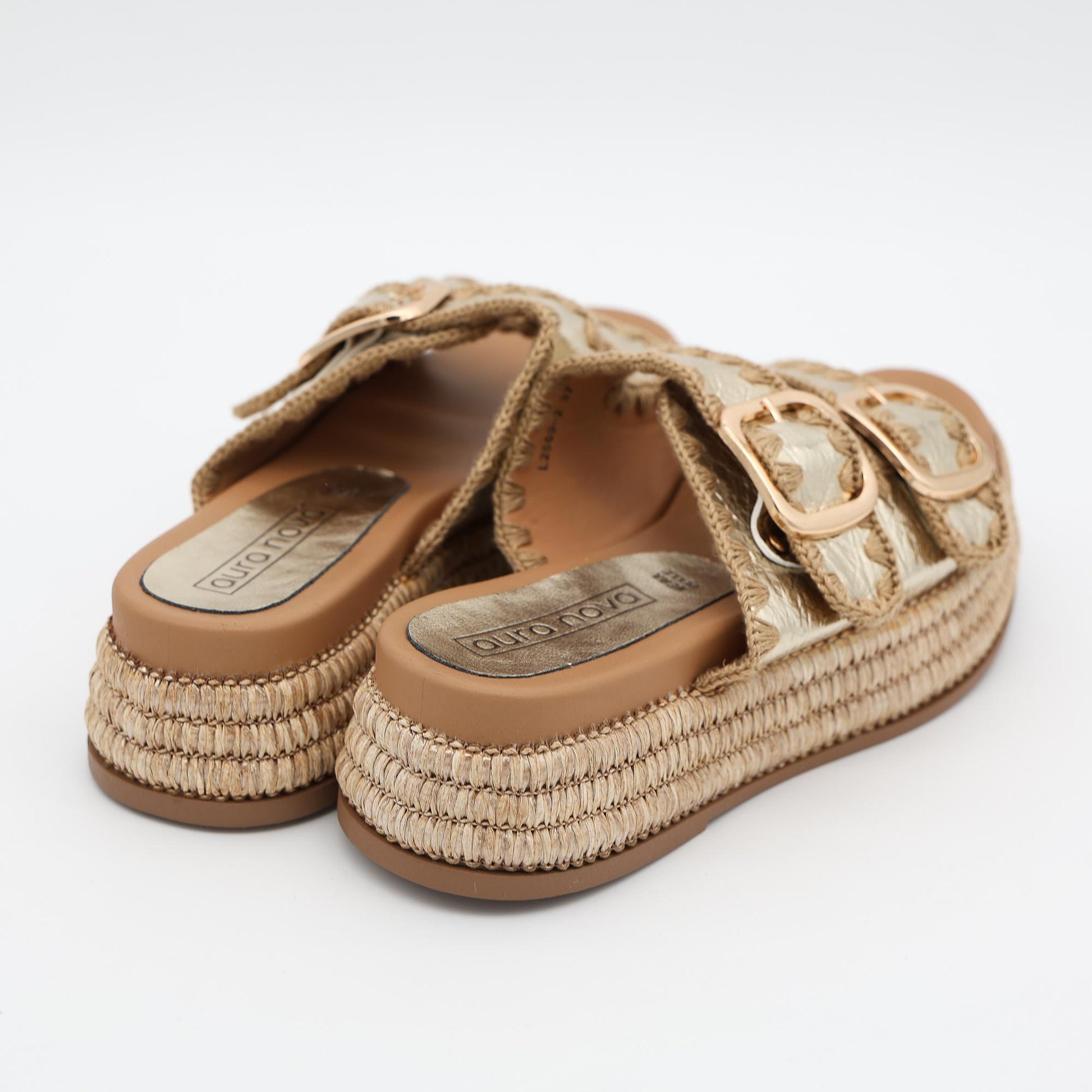 SANDALO FLATFORM CORDA ORO 