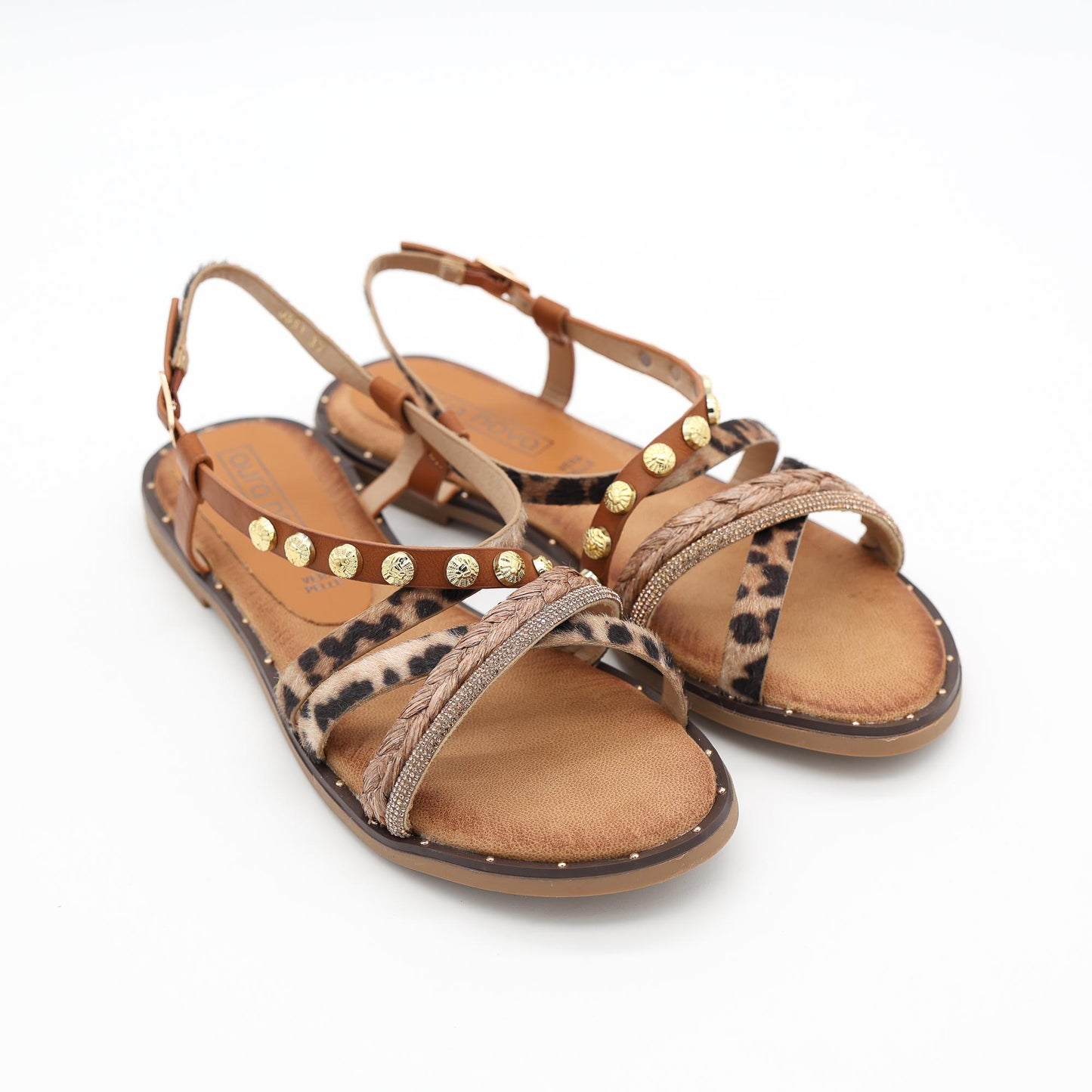 SANDALO FLAT ANIMALIER CAMEL 