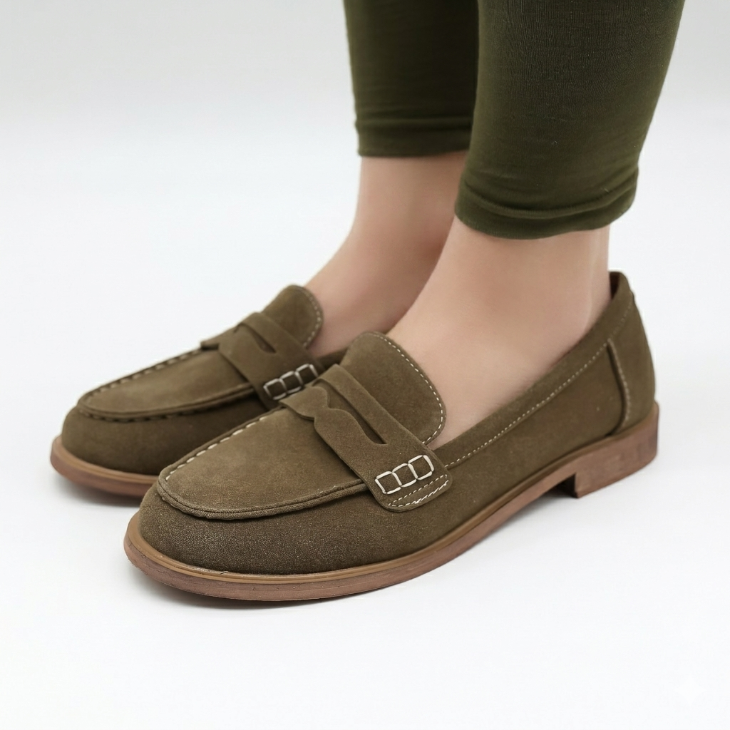 MOCASSINO CAMOSCIO PELLE VERDE