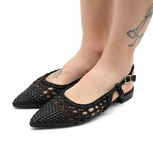 SLINGBACK INTRECCIATA NERO